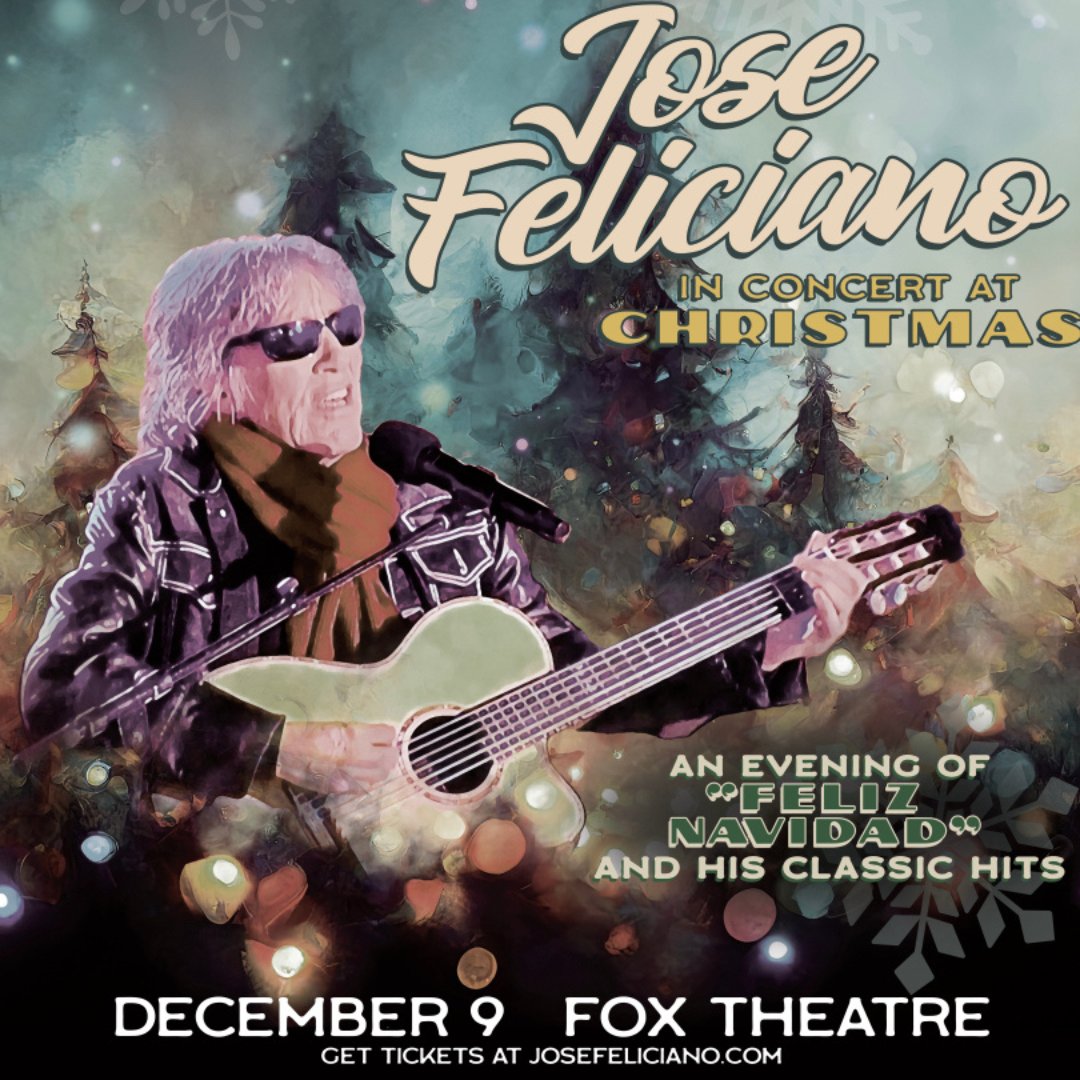 VisaliaFox's tweet photo. 📣TICKETS ON SALE NOW📣 Jose Feliciano in Concert at Christmas! 🎄Coming to Visalia Fox on Saturday, December 9th at 7:30 PM.

Get your tickets by clicking on the link in our bio here 👉 @visaliafox , by calling 559-625-1369, or stopping by 308 W. Main Street. https://t.co/uLXnyQCCos