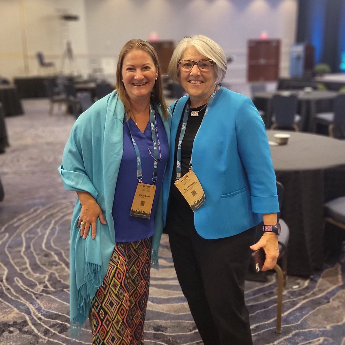 WGICouncil's tweet photo. WGIC Executive Director @Barbara_WGIC met with @MiamiGSmith, @NextNav CMO, during #GeoGovSummit 2023 in Dulles. Earlier, Ryan spoke on "Addressing Climate Change, Achieving Climate Resilience" panel, stressing the need for strong partnerships to advance #ClimateAction🌍🌱 https://t.co/lCHo6mLnUI