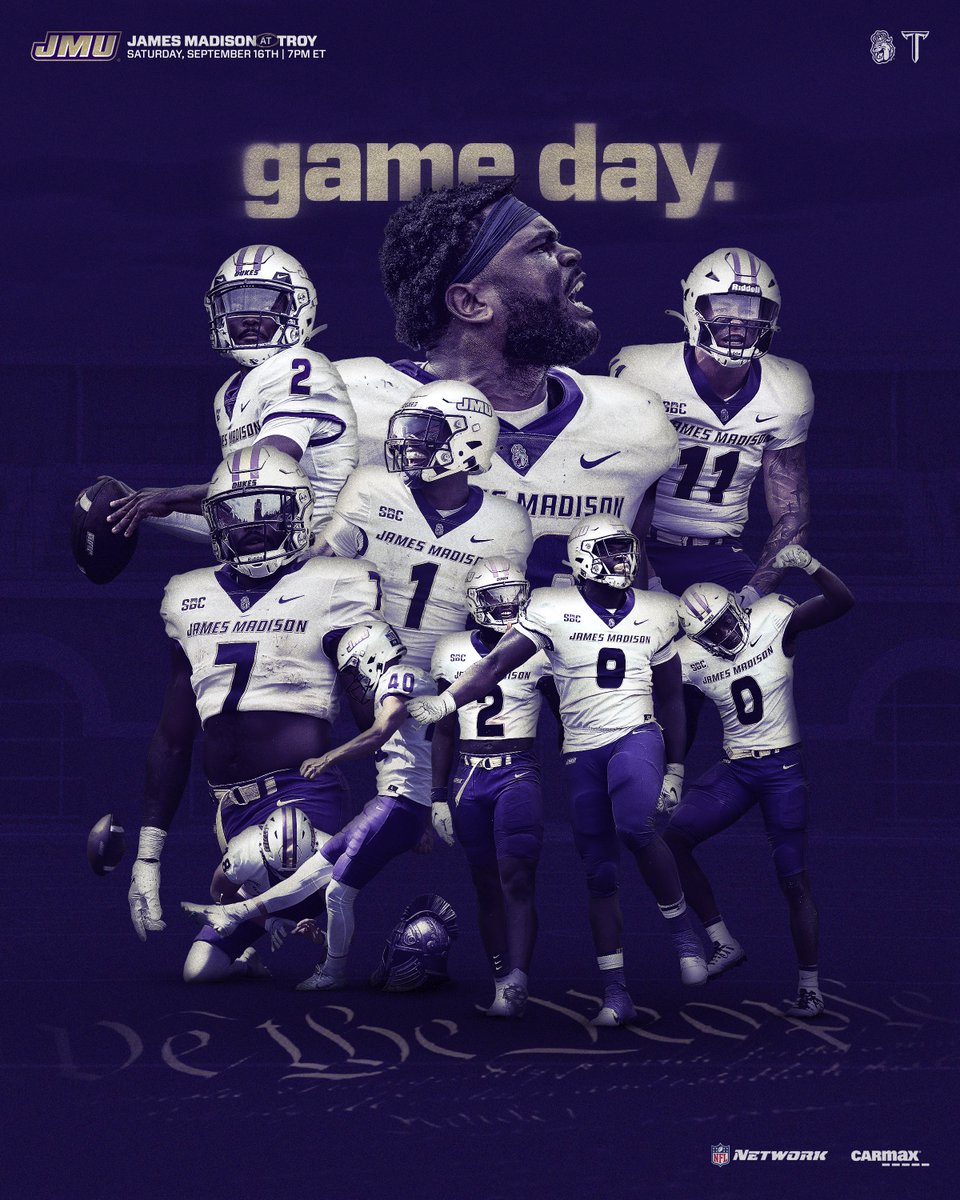 JMUFootball's tweet photo. Best day of the week.

GAME DAY.

#GoDukes https://t.co/B90brIkm0f