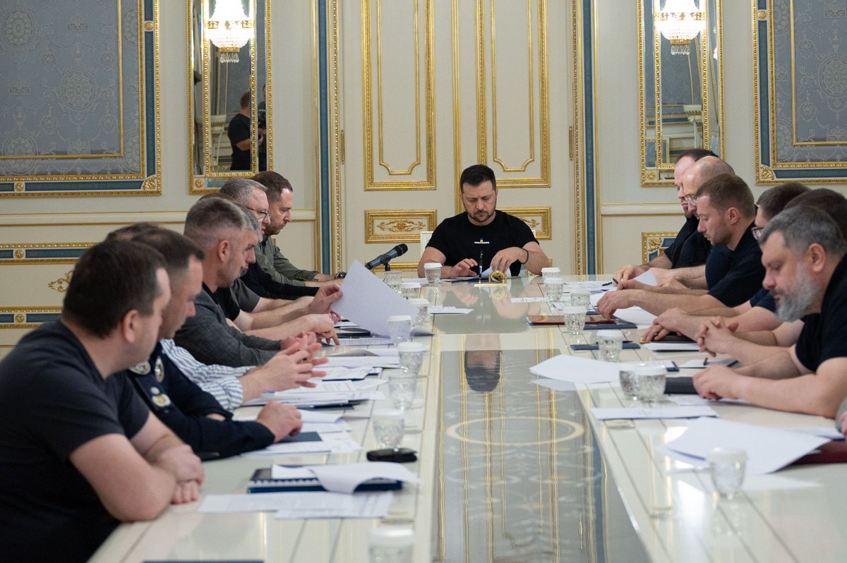 ZelenskyyUa's tweet photo. Oligarchic clans have no future in Ukraine. Recent criminal proceedings by law enforcement and anti-corruption bodies have proven this.

Our state, as well as the values of democracy and freedom, must be protected.

Justice is a must. The political will to ensure it is there.

Our meeting today with officials, the parliament's leadership, law enforcement, prosecution, and anti-corruption bodies focused on just that: strengthening Ukraine's democratic resilience.

I am confident that by working together, state institutions and civil society will be able to deliver.