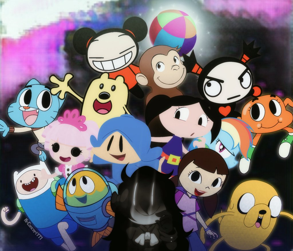 I wanted to try to draw some shows i remember watching when i was little, in the future i might draw the rest  
#adventuretime #pucca #WowWowWubbzy
#lalaloospy #Curiousgeorge #tawog #pocoyo #theamazingworldofgumball
#art