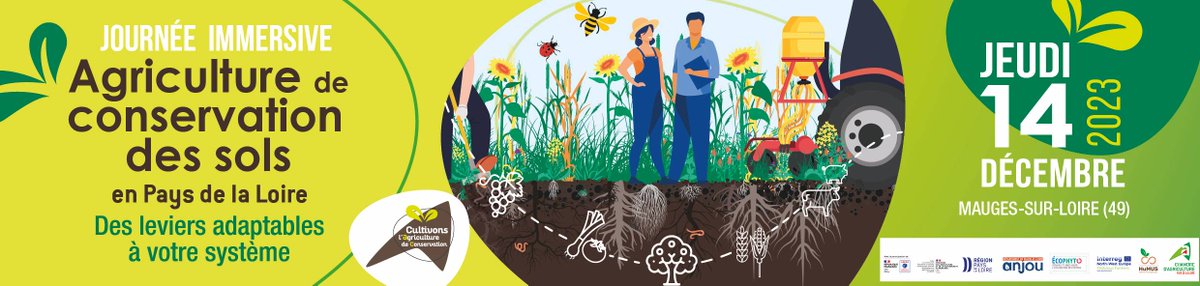 14 décembre 2023 : Journée Agriculture de Conservation. Venez échanger, vous inspirer, vous balader au cœur de l'ACS. #ACS Les inscriptions sont ouvertes ! C'est par là : …s-de-la-loire.chambres-agriculture.fr/innovation-rd/…