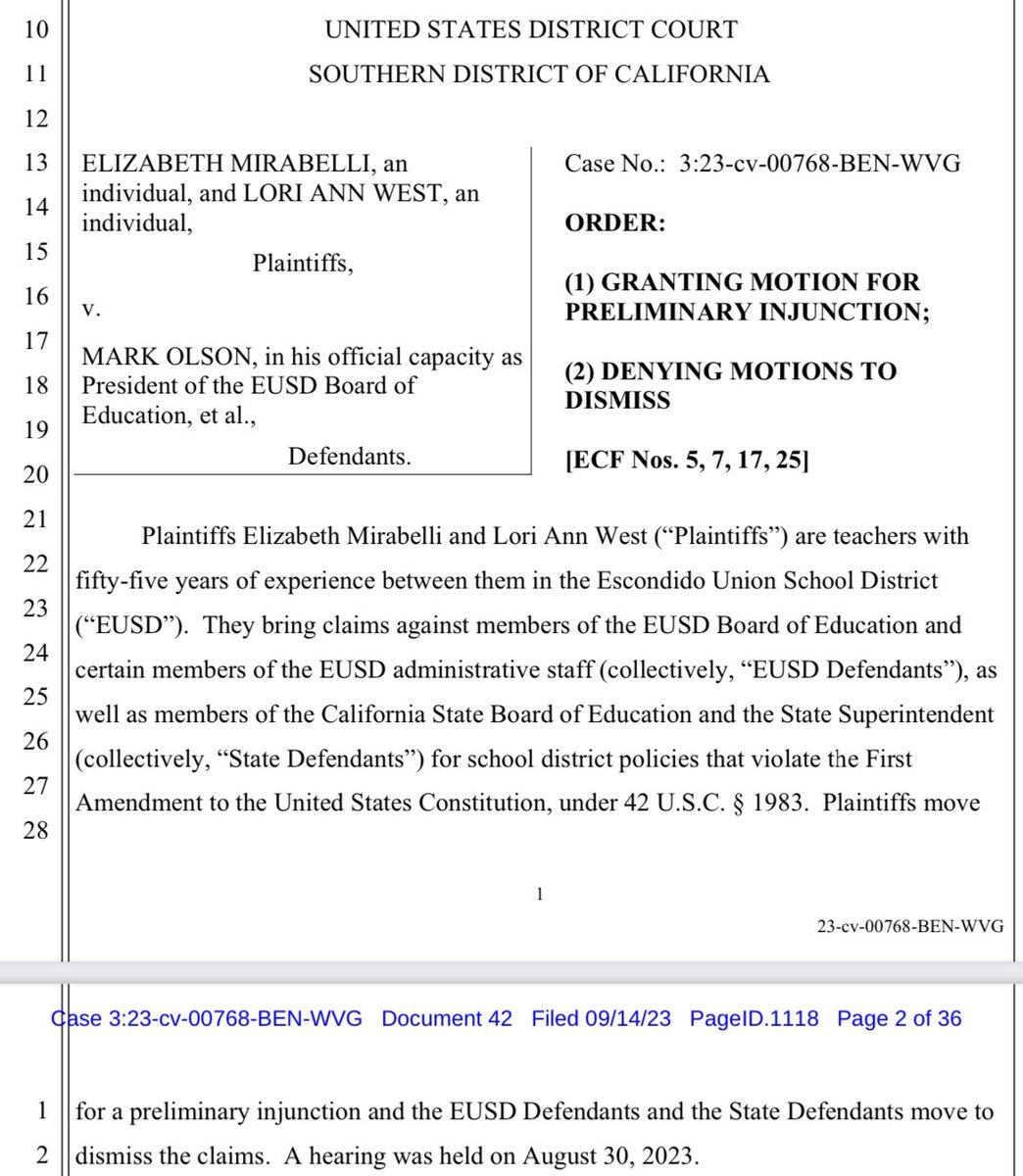 vcdefense's tweet image. Given you “know of the existence of this injunction order”, @ConejoValleyUSD @MarkMcLCVUSD @CounselorBill17 @Cindy4CVUSD @Powell4CVUSD @Sylvester4CVUSD @gill4cvusd Do you believe you are “enjoined from enforcing”… the “official policy described in the California Department of…