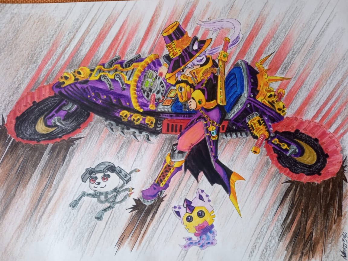 NLordaeron's tweet photo. #Artecontammy 
@Tammy_BB_Vtuber 
Nadie espera a la inquisición motorizada!! https://t.co/fFkTkrNaxv