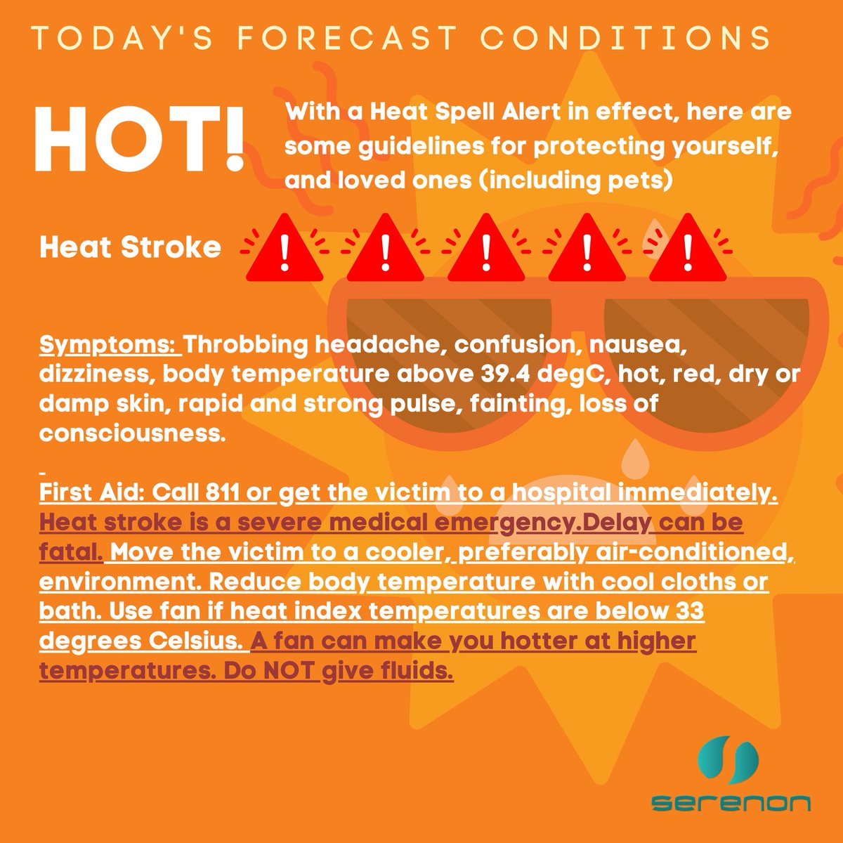 SerenonGrp's tweet photo. The @TTMetOffice has issued a Heat Spell alert! Here are some guidelines to ensure your safety and that of your loved ones (pets included) during this time https://t.co/cxPoQeoJ9u