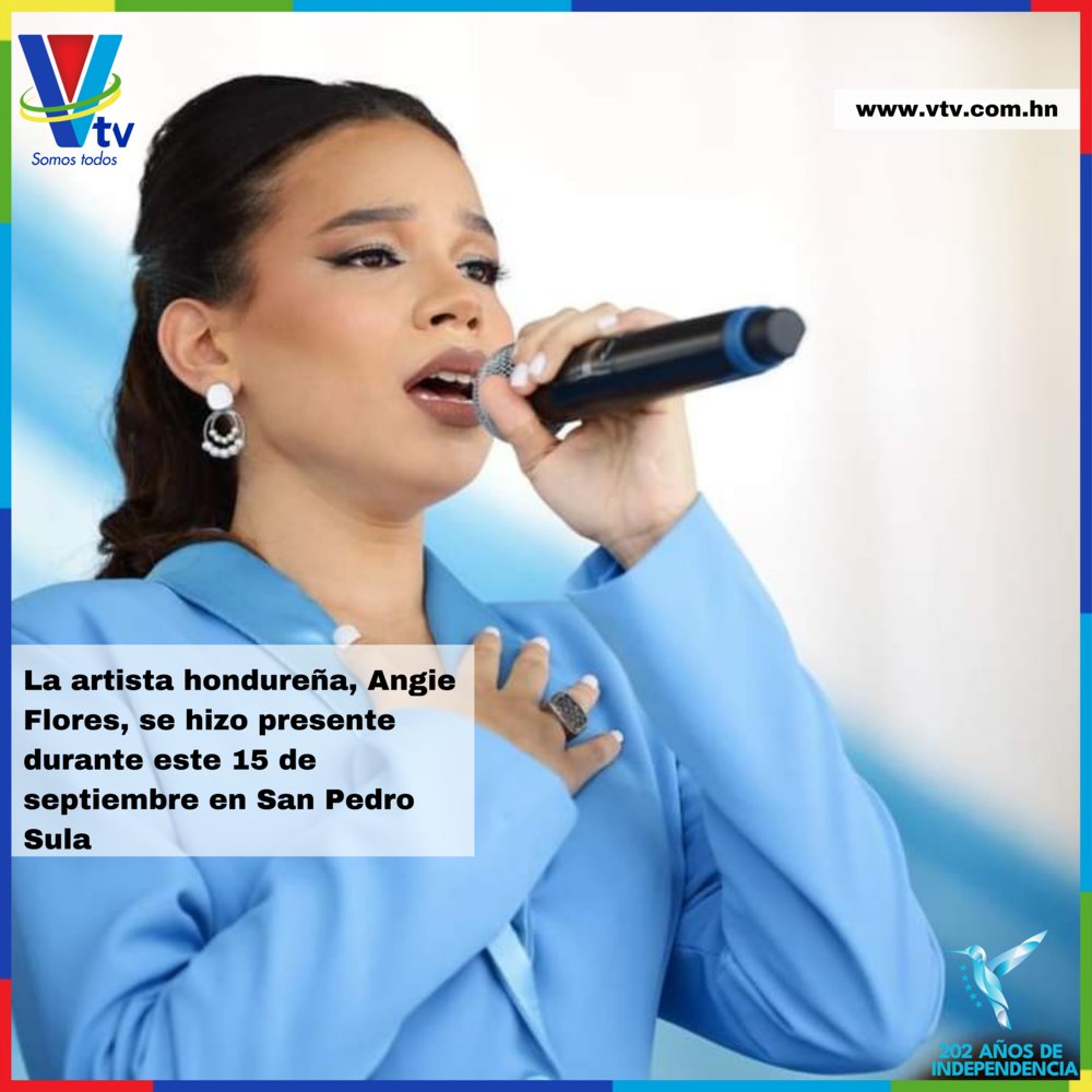 La artista hondureña Angie Flores, llegó a plaza Las Banderas de San Pedro Sula para entonar el Himno Nacional este 15 de septiembre en el marco de la celebración de los 202 años de independencia del país

#HondurasSomosTodos🇭🇳
#202aniversario
 #IndependenciaPatria #VTVsomostodos