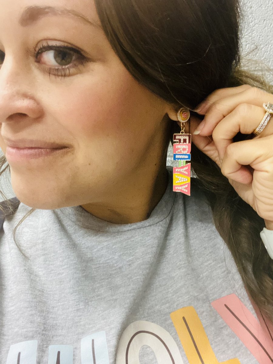 It’s FriYAY here at LHS. 💙 🎉✨ All the ESL ladies are wearing our FriYAY earrings. It’s always a great day to be a Wolverine!