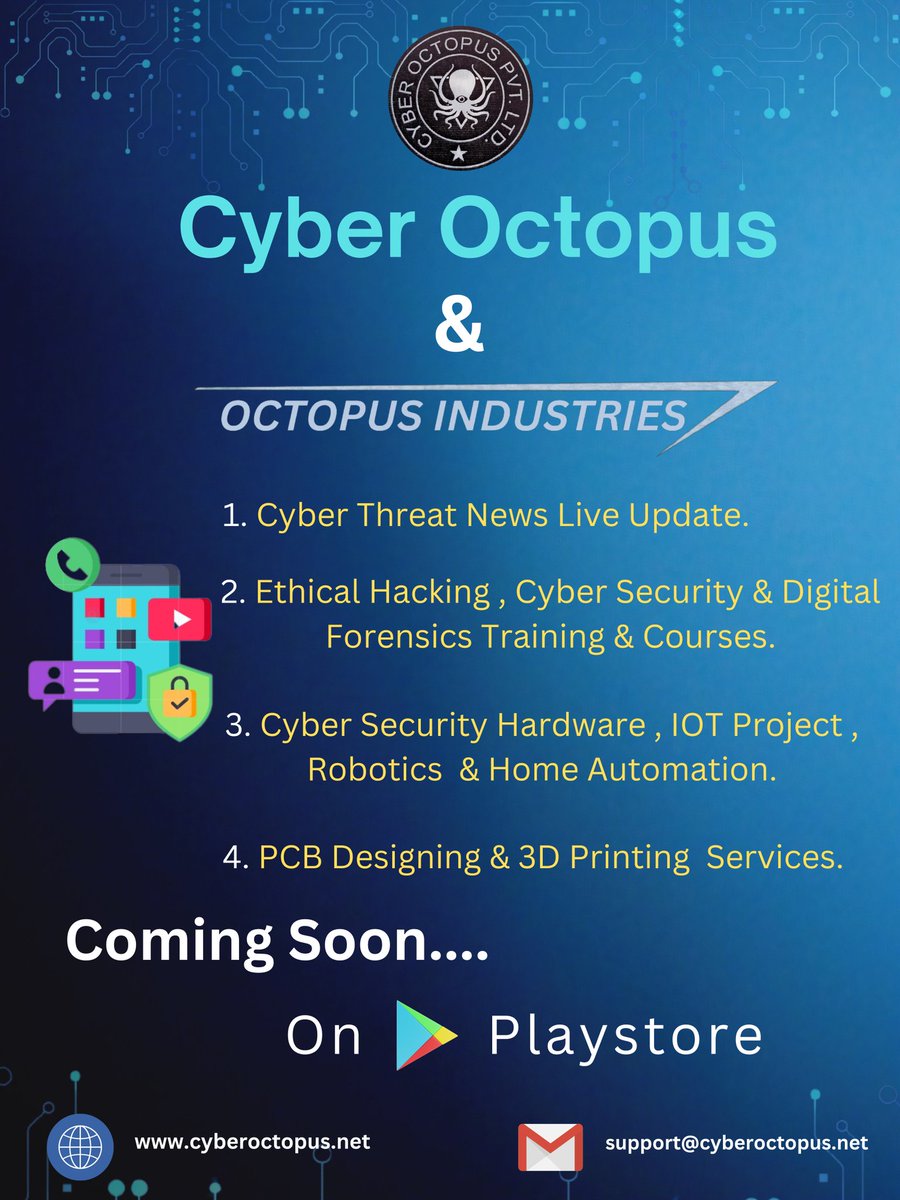 cyberoctopus1's tweet photo. Coming Soon...🔥
#cyberseurity #cyberoctopus #cybersecuritytips  #octopusindustries https://t.co/ji4eRaPhwC
