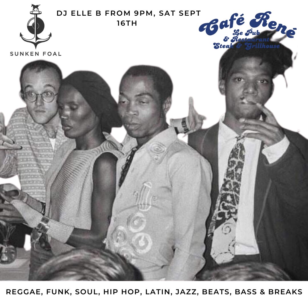 Saturday shenanigans tomorrow at Cafe Rene.

Come and join the fun.

#gloucester #glosnightlife #eclecticmusic #dancers #funk #soul #reggae #Latin #beats #breaks #world music