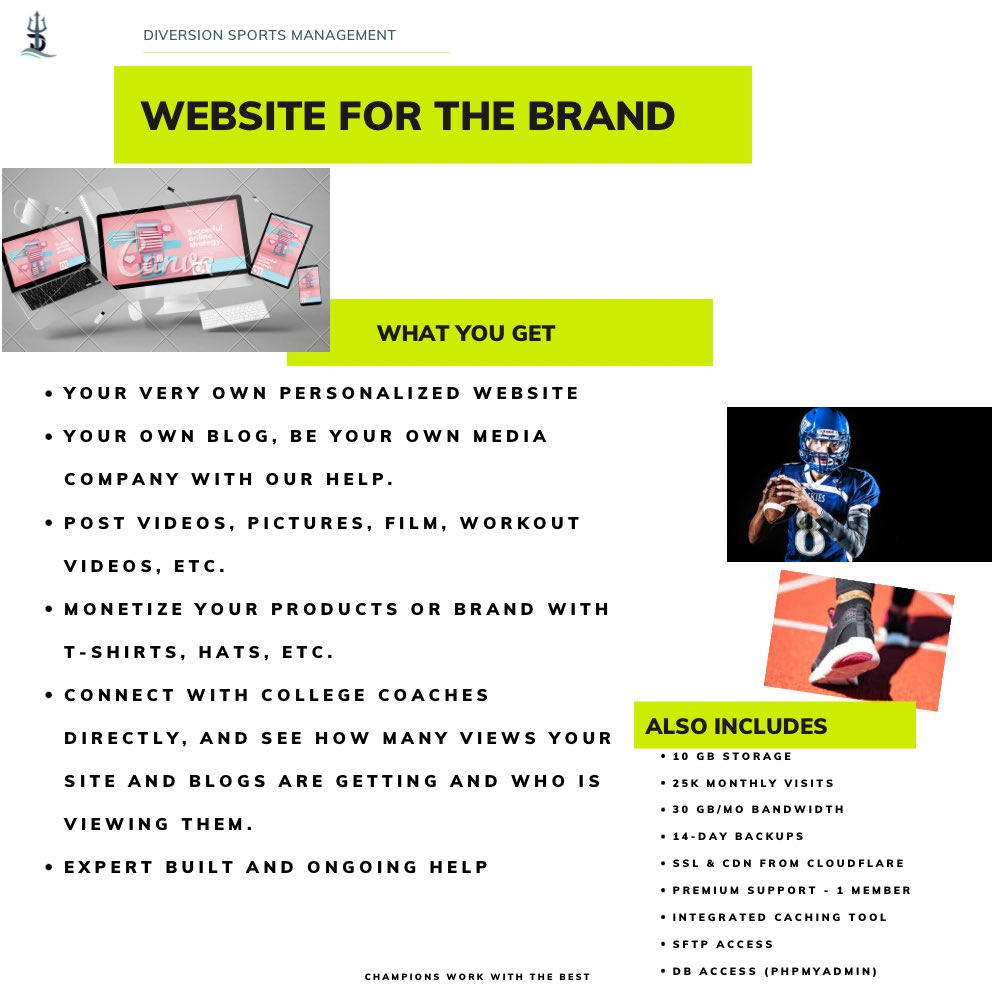 Any athletes needing a website. Let us know. We are taking orders and building for some athletes now‼️ For the brand…. DM us for more info.