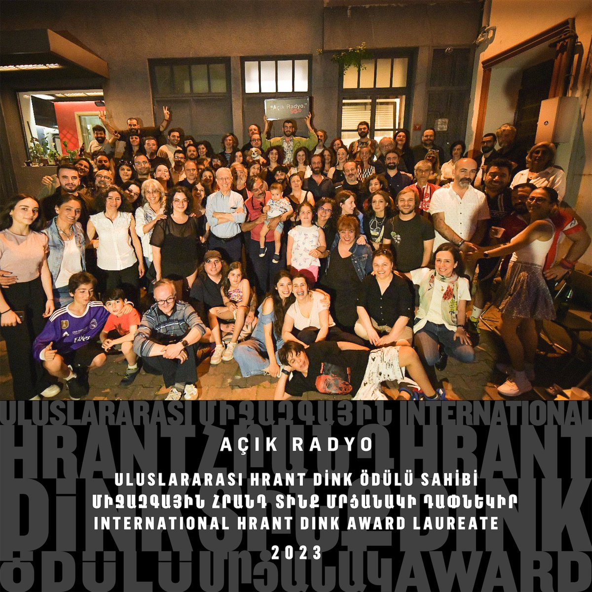 HrantDinkFnd's tweet photo. #ÖmerMadra on behalf of 2023 #HrantDinkAward laureate @acikradyo stated that the radio continues its activities despite climate carnage, wars, ever growing refugee crisis, democracy taking major blows and all of them turning our world into a nightmare. https://t.co/RTZ8dIw9Lq https://t.co/OFX9b6xpt3