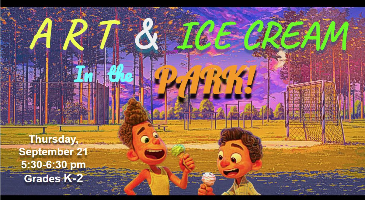 K-2nd join us Thursday for chalk art and ice cream bars!