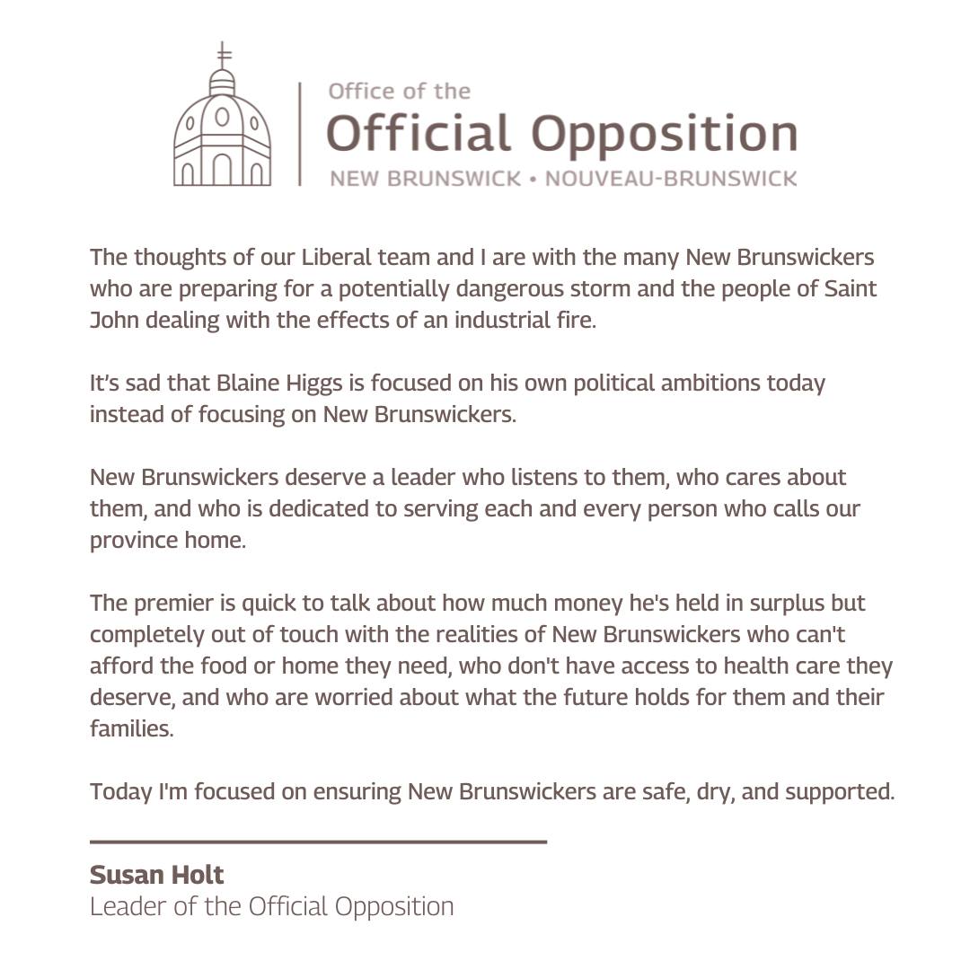 Statement on Premier Higgs' announcement: