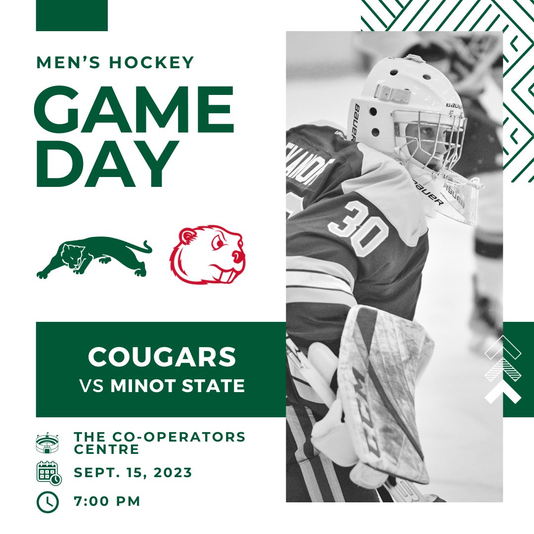 UofRMensHockey's tweet photo. First home non-conference game of the year tonight as the Cougars take on Minot State 😼

Admission $5, or free for current U of R students!

🎟 https://t.co/mGaVQhwmXW https://t.co/giHQAXwXLv