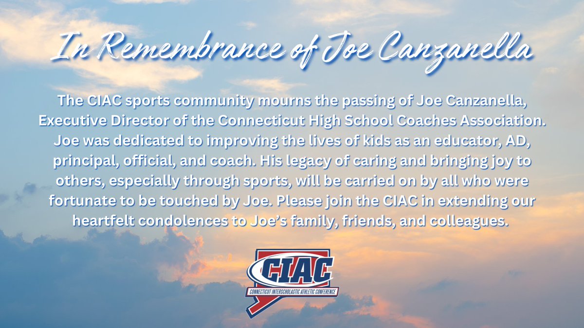 ciacsports's tweet image. In Remembrance of Joe Canzanella @CTHSCA @NFHS_Org @CTAthleticDir