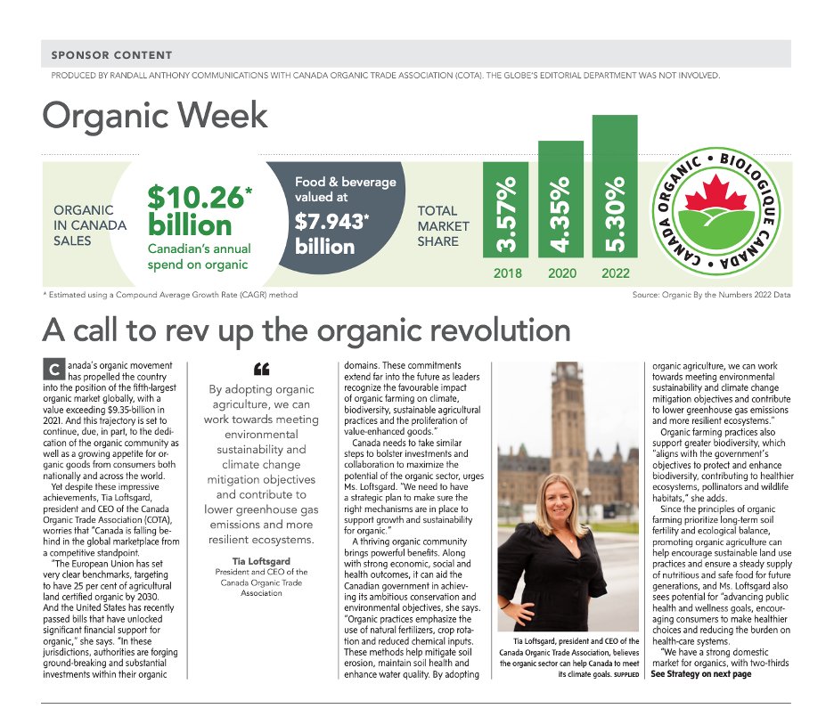 Today's Globe and Mail features an awesome Organics Section!
Get the scoop on all things organic and be inspired to live organically ✨

Check out it out: theglobeandmail.com/business/adv/a…

🌱 #OrganicWeek #OrganicWeek2023 #OrganicNews