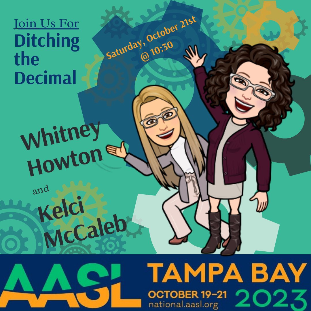 Oak Mountain Middle Library (@oakmiddle) on Twitter photo We are so excited to have the opportunity to present this session at the national school librarian conference in Tampa! Join us for Ditching the Decimal at #AASL23.
<a href="/aasl/">AASL</a>
@ASLA
<a href="/ommsprincipals/">Oak Mountain MS, AL</a>
<a href="/ShelbyALSchools/">Shelby Co Schools AL</a> We are so excited to have the opportunity to present this session at the national school librarian conference in Tampa! Join us for Ditching the Decimal at #AASL23.
<a href="/aasl/">AASL</a>
@ASLA
<a href="/ommsprincipals/">Oak Mountain MS, AL</a>
<a href="/ShelbyALSchools/">Shelby Co Schools AL</a>