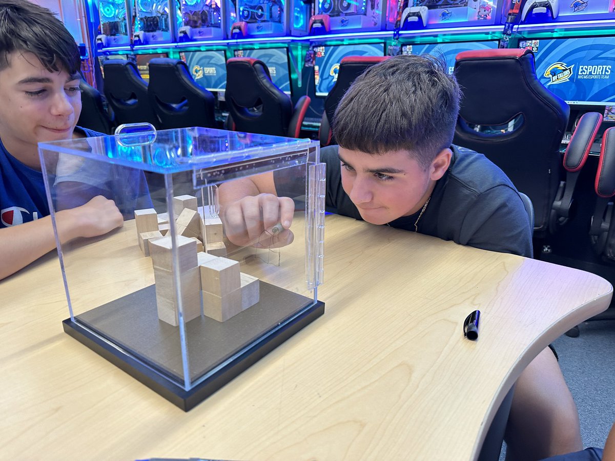 Our <a href="/IS34/">Totten I.S. 34</a> 8th Gr #STEM students were exploring their spatial reasoning skills by creating orthographic blueprints of 3D shapes based on their position! This is a major step towards creating successful prototypes by visualizing your 3D renders before 3D printing them!