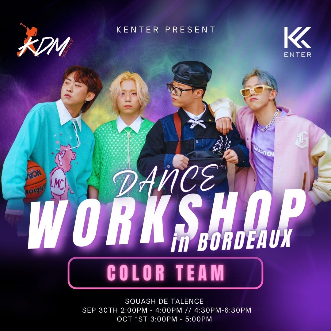 KDMBordeaux's tweet photo. K ENTER x KDM Bordeaux vous offrent des workshops uniques avec cette fois la COLOR TEAM, danseurs du célèbre 1MILLION Dance Studio.
Rendez-vous ce samedi 16 septembre à 10H pour l'ouverture de la billetterie !
#K_Enter #weare_kdm #workshoptour #COLORTeam #danse https://t.co/TCCbLuN7R2