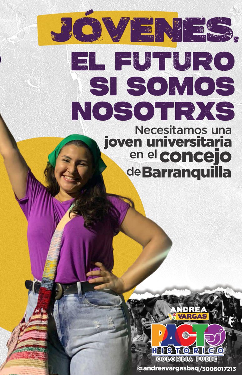 RP_Abogado's tweet photo. @AndreavargasBAQ joven que recoge las voces del ciudadano de a pie, ese que se duele del desamparo del establecimiento, de las migajas de las elites que se apropiaron de los sueños de muchos barranquilleros. 

Vota PACTO HISTORICO. https://t.co/I6Bi9GyykM