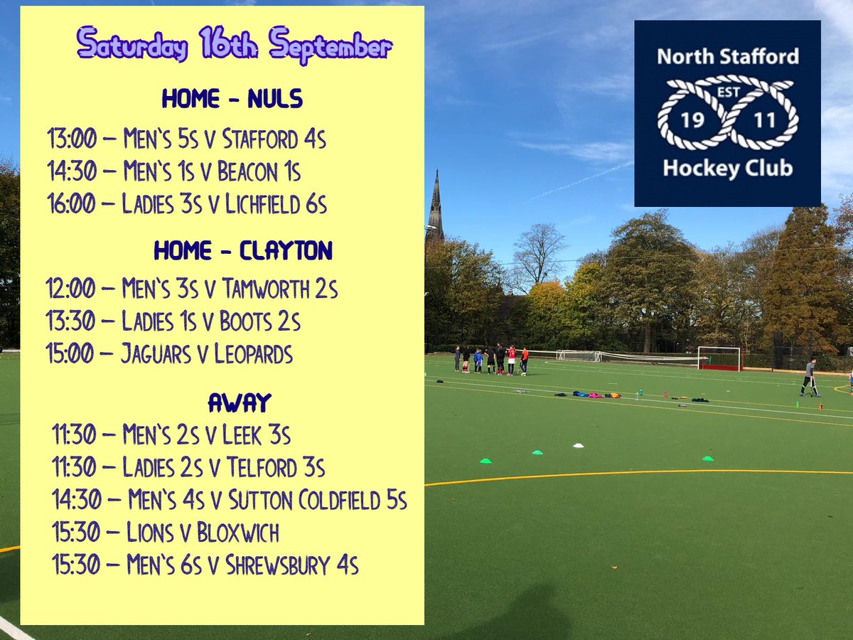 North Stafford HC (@northstaffshc) on Twitter photo The new <a href="/midlands_hockey/">Midlands Hockey</a> league season has arrived and we are looking forward to starting with a busy set of fixtures. We are up to six Men's teams this year and all six are in action with full and healthy squads for tomorrow. The new <a href="/midlands_hockey/">Midlands Hockey</a> league season has arrived and we are looking forward to starting with a busy set of fixtures. We are up to six Men's teams this year and all six are in action with full and healthy squads for tomorrow.