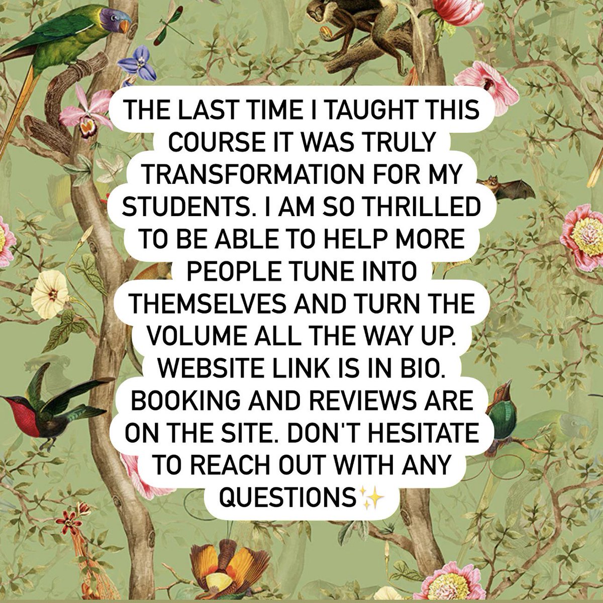 About 70 percent of spots are already full on my next course 🥹 if you’ve been thinking about it- do it. That little voice saying ‘maybe I could?’ Is telling you something. Listen! 💖✨