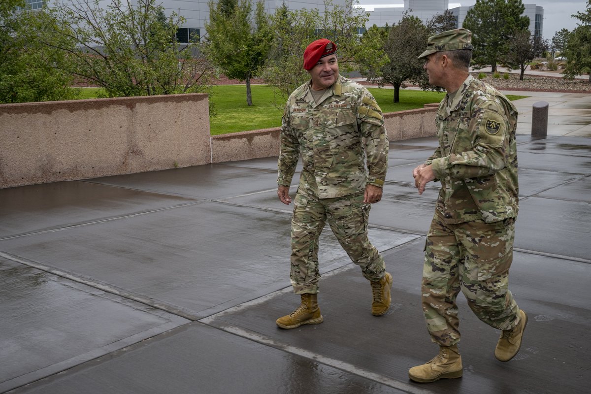 This week, <a href="/USArmy/">U.S. Army</a> Brig. Gen. Richard Zellman, #USSPACECOM operations deputy director, welcomed <a href="/usairforce/">U.S. Air Force</a> Maj. Gen. Matthew Davidson, deputy director for <a href="/doddtra/">Defense Threat Reduction Agency</a>, where they discussed future collaboration &amp; strengthened the partnership between the two commands.