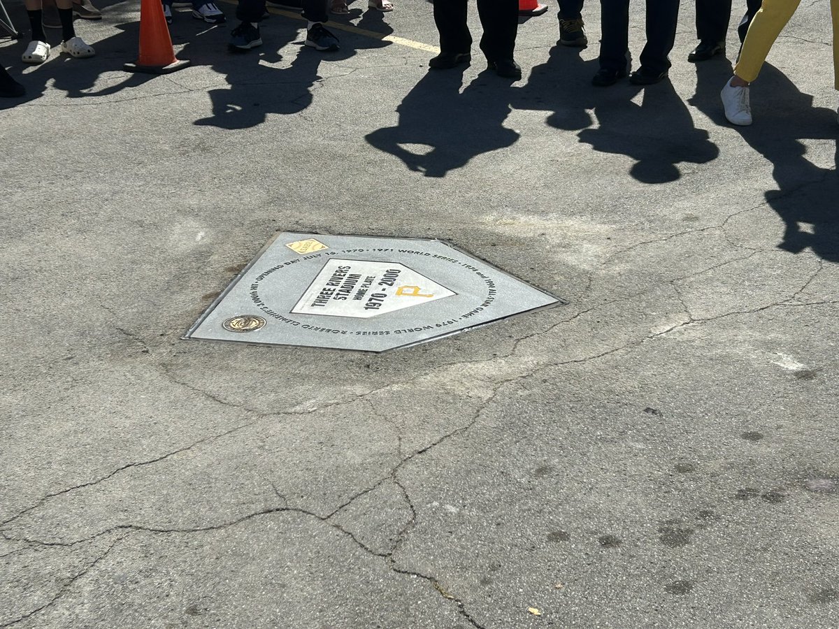 Official site of home plate at Three Rivers Stadium unveiled in a special ceremony today as part of Roberto Clemente Day in Pittsburgh.