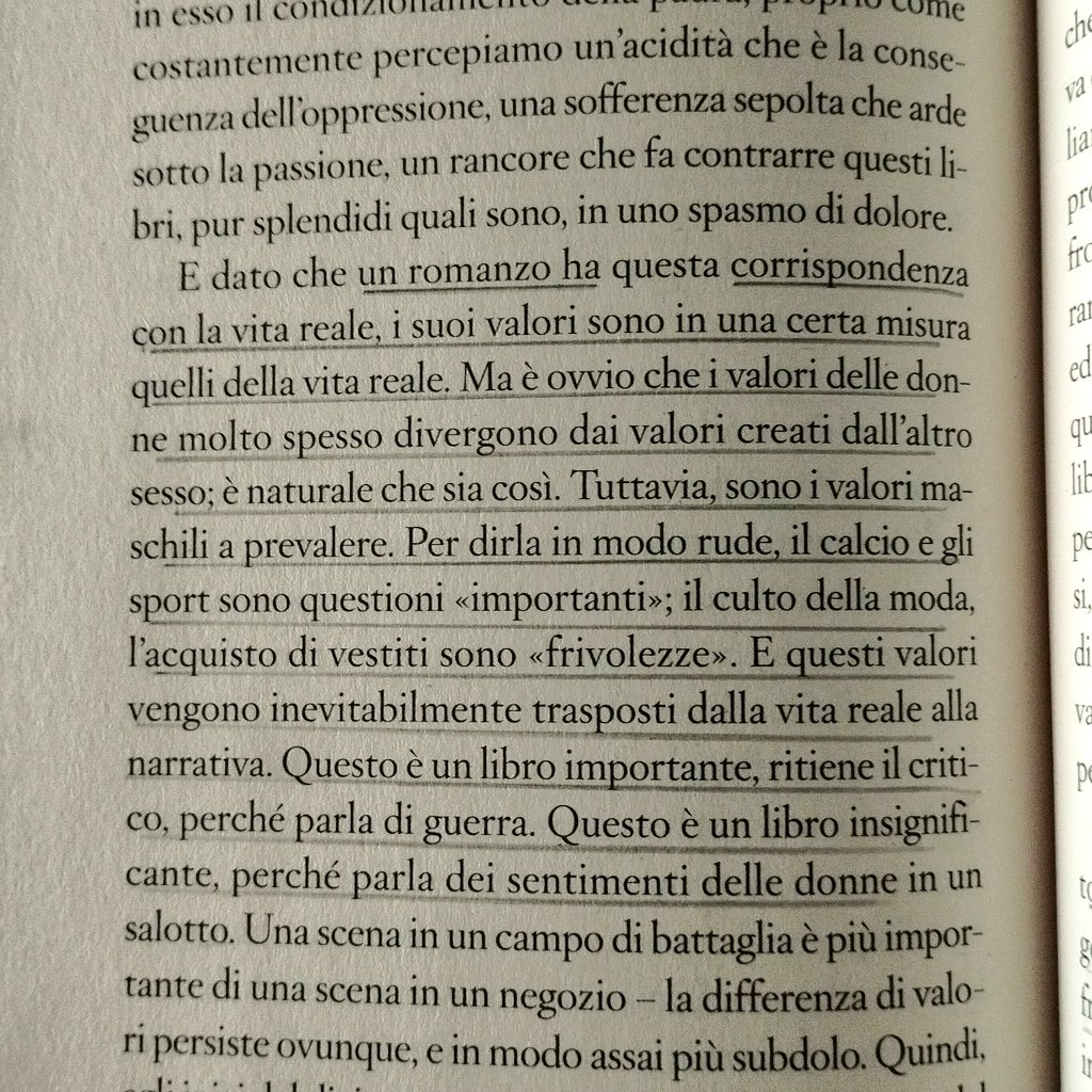 No, non l'ha scritto una attivista l'altro ieri, ma Virginia Woolf nel 1929