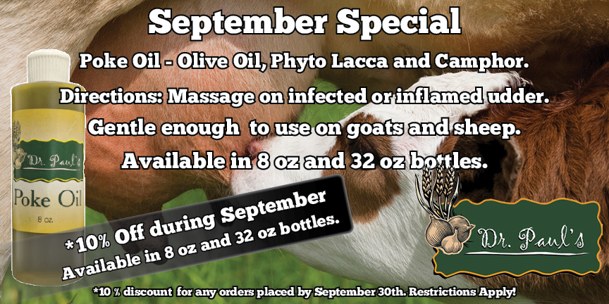 FertrellCompany's tweet photo. 🐄🌿 Attention farmers and livestock owners! 🌿🐐

📢 Dr. Paul's September Special is here, and it's all about the incredible Poke Oil! 🌿✨And guess what? It's now 10% off throughout the entire month of September! 🎉🌟 https://t.co/VVmH0yzrCx