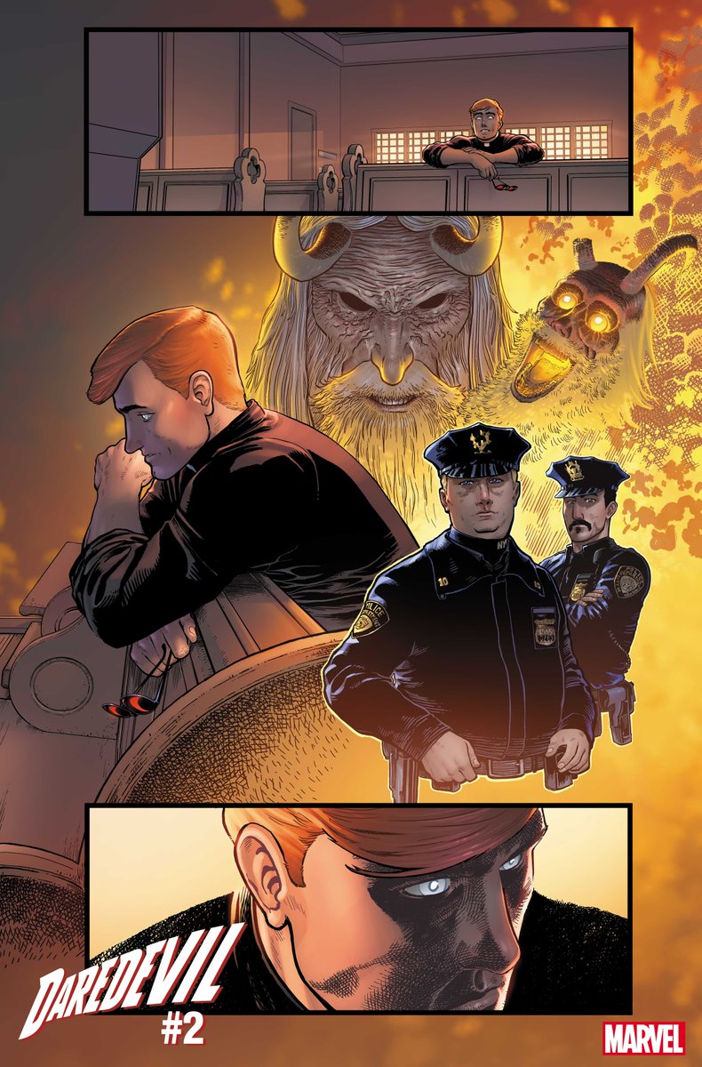 The Man Without Fear hits the streets again in a special first look at Saladin Ahmed and <a href="/AaronKuder/">.</a>'s 'Daredevil' #2, on sale October 18: bit.ly/46a2YaH
