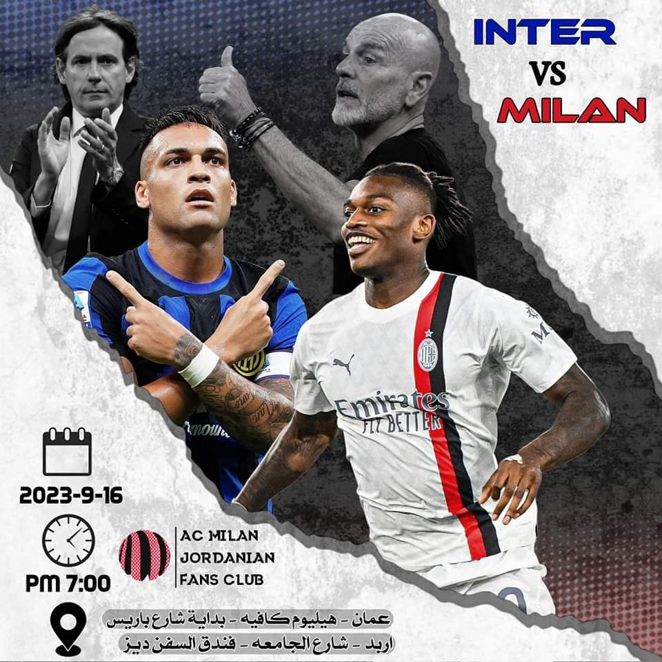 AcmilanJordan's tweet photo. صحيح أنه لم يعد الديربي الوحيد الذي فاز طرفاه بدوري الأبطال، لكن الثابت غيرالقابل للتغيرأنه الديربي الأقوى والامتع والاكثرإثارة في كل ديربيات العالم 
ديربي الغضب ديربي ميلانو ديربي الزعامة سمه ما شئت فالمتعة حاضرة والفرجة مضمونة 
لذلك تدعوكم رابطة مشجعي ميلان الرسمية في الأردن https://t.co/burZDMYTRH