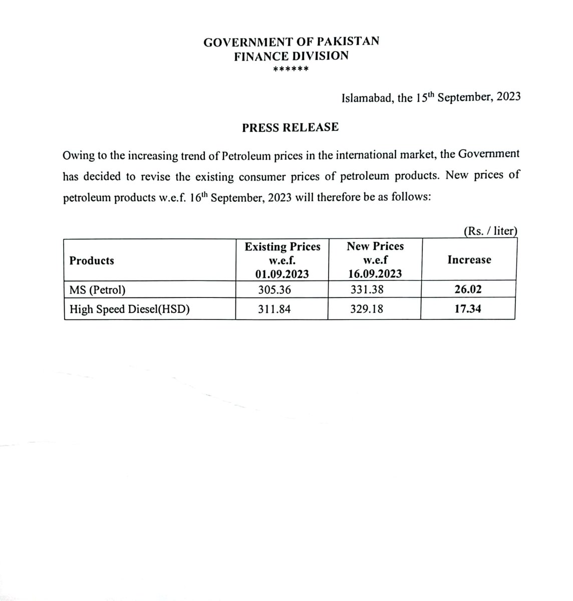 Ministry of Finance, Government of Pakistan (@Financegovpk) on Twitter photo 2023-09-15 19:00:32