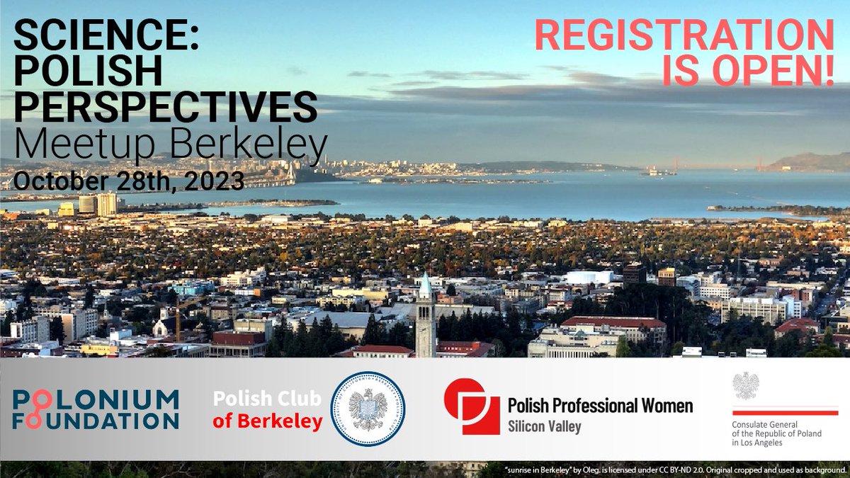 polonium_org's tweet photo. Registration is now OPEN for #SPPMeetup Berkeley 2023, organized together with our local colleagues from Polish Club of Berkeley!
Register here to join us on October 28th: https://t.co/fyMgL9LE7F
Speaker announcements coming soon!
#KeepCalmAndCurieOn
#SciencePolishPerspectives https://t.co/Jd3tnZd3bW