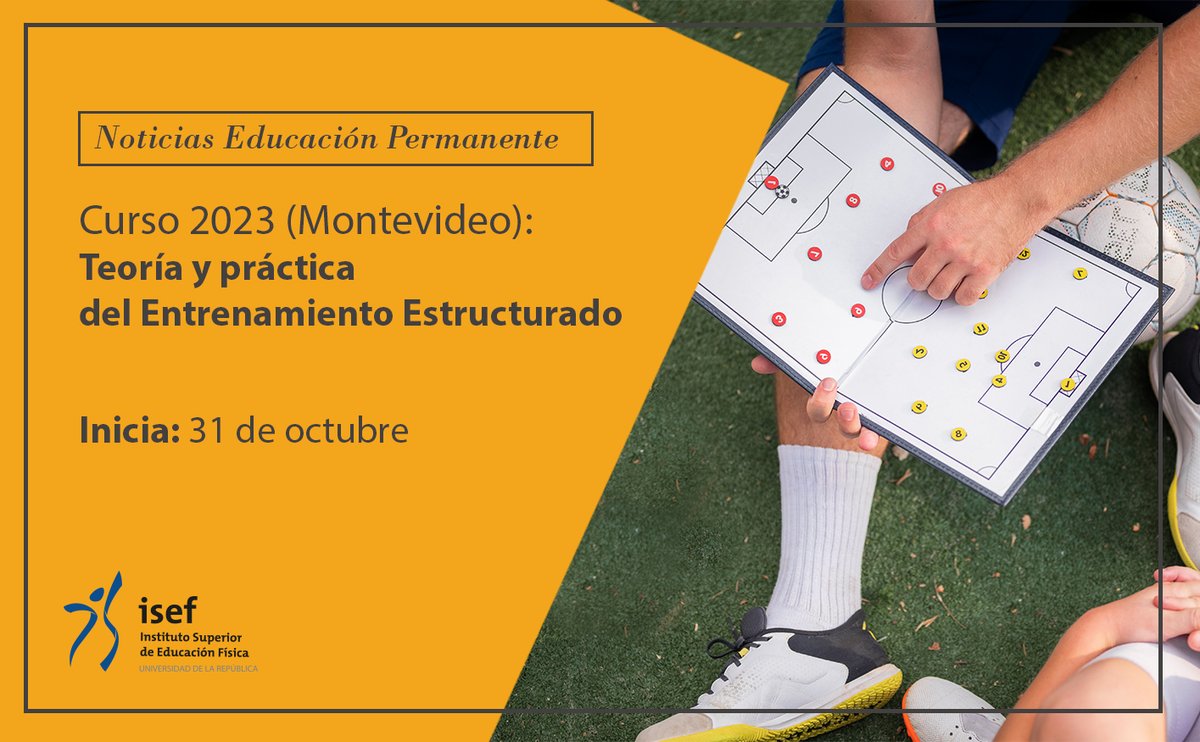 ISEF_UdelaR's tweet photo. 📌 Curso de Educación Permanente 2023: "Teoría y práctica del Entrenamiento Estructurado"

Ver más 👉 https://t.co/2vlXHegBiQ https://t.co/QntnWVgRY5