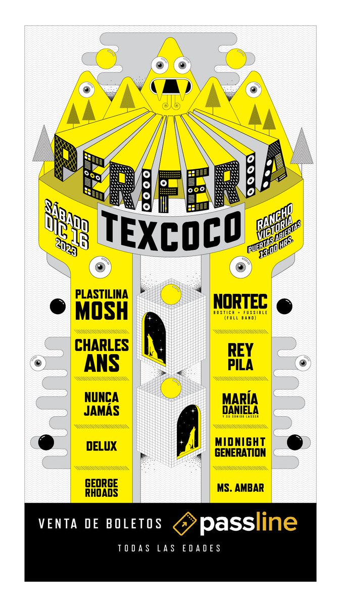 Ya arrancó Festival Periferia y este, es el cartel de la edición Texcoco 2023 🎡🎡

Agradecemos a cada uno de los talentos por hacer esto posible y por ser parte de esta gran aventura 🫂🫂

🎟️ Boletos en nuestra BIO 👉

Ustedes, ¿A quién va a ver? 👀

#Periferia2023 
#Texcoco