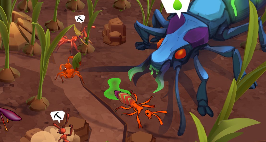 "Are you all blind to this catastrophe?! the Oogpister is harvesting our formic acid!" - player #gamedev #indiegamedev #indiegames