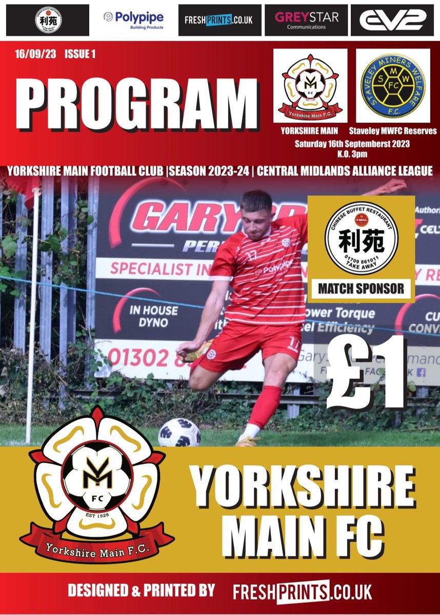 Yorkshiremainfc's tweet photo. Please to announce our new Program Partner Fresh Prints & Embroidery who have designed and printed our new look matchday program that will be available at tomorrow's game.
Issue 1 on sale tomorrow for just £1
#UptheMain #freshprints https://t.co/jkM8MGUtoq