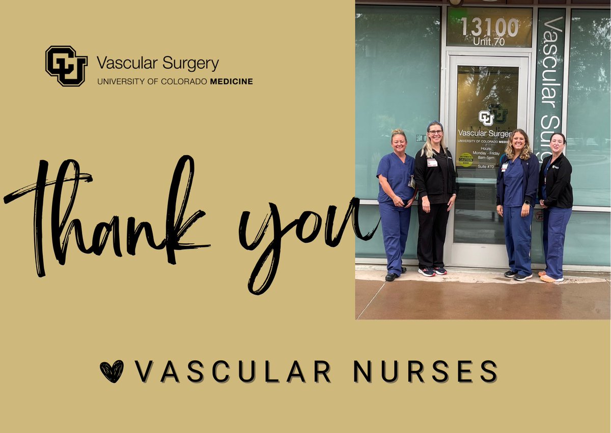 CUVascularSurg's tweet photo. THANK YOU to all of our Vascular Nurses! As we wrap up #VascularNursesWeek, we'd love to hear how a vascular nurse has helped you or your patients. 

Reply to this tweet with your story and use the hashtag #ThankAVascularNurse. https://t.co/PNSpJMXVgT