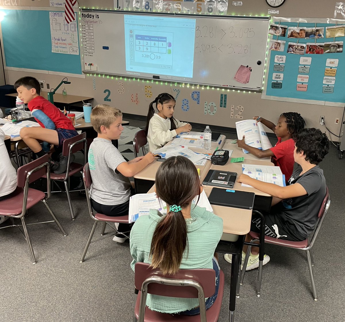 matthewjscott1's tweet photo. 5th grade Ss @MPS_BlackElk are working on place value and comparing decimals. Listening to other perspectives is important for successful collaboration and teamwork! @MPSElemEd #MPSmathmindset https://t.co/i3UL2c0RMx