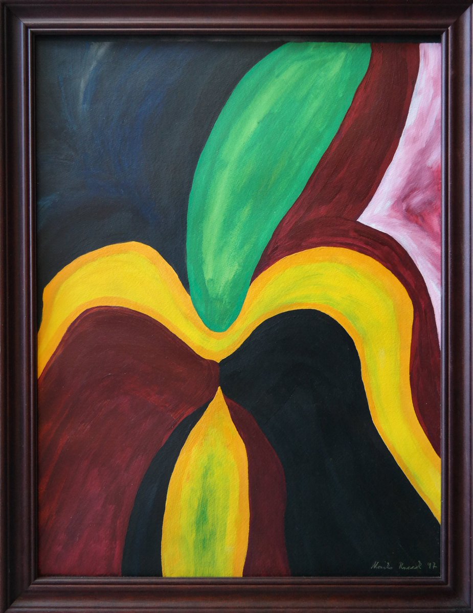 Maserungen  haben mich schon lange angeguckt, animiert. 
#Artistontwitter #Kunst #art #kleineKunstklasse #Siebdruck #Figuren #Holz
Holz 5, Acryl, 46 x 60 cm