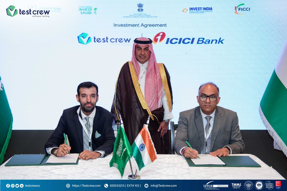 TestCrewCo's tweet photo. TestCrew seeks great partnerships to further add innovative tools and resources to its offerings and is proud to share its last efforts in this field by signing multiple Memorandums of Understanding (MoUs) with prominent Indian companies.
#TestCrew #testing #saudiarabia https://t.co/INoeA4ZC3f