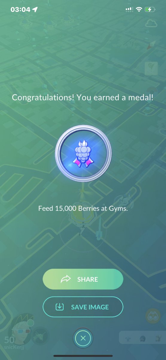snicKerjjPoGO's tweet photo. Just achieved the Platinum Medal of Berry Master by feeding 15,000 berries at gyms! 🍇🏅 Hard work and dedication pay off in the world of Pokémon GO! 💪 #PokemonGO #BerryMaster #PlatinumMedal https://t.co/8sF4o71tqs