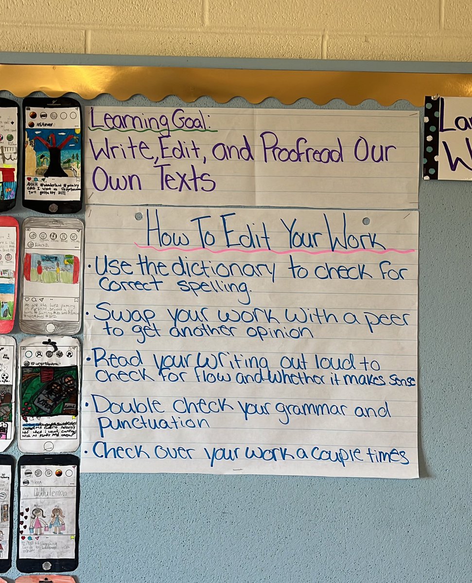 MissRachner's tweet photo. Finishing off our second week with paragraph writing. We are learning to write, edit, and proofread our own texts. We came up with some great strategies! @StJohnPaul2 https://t.co/w0EWilxAPl