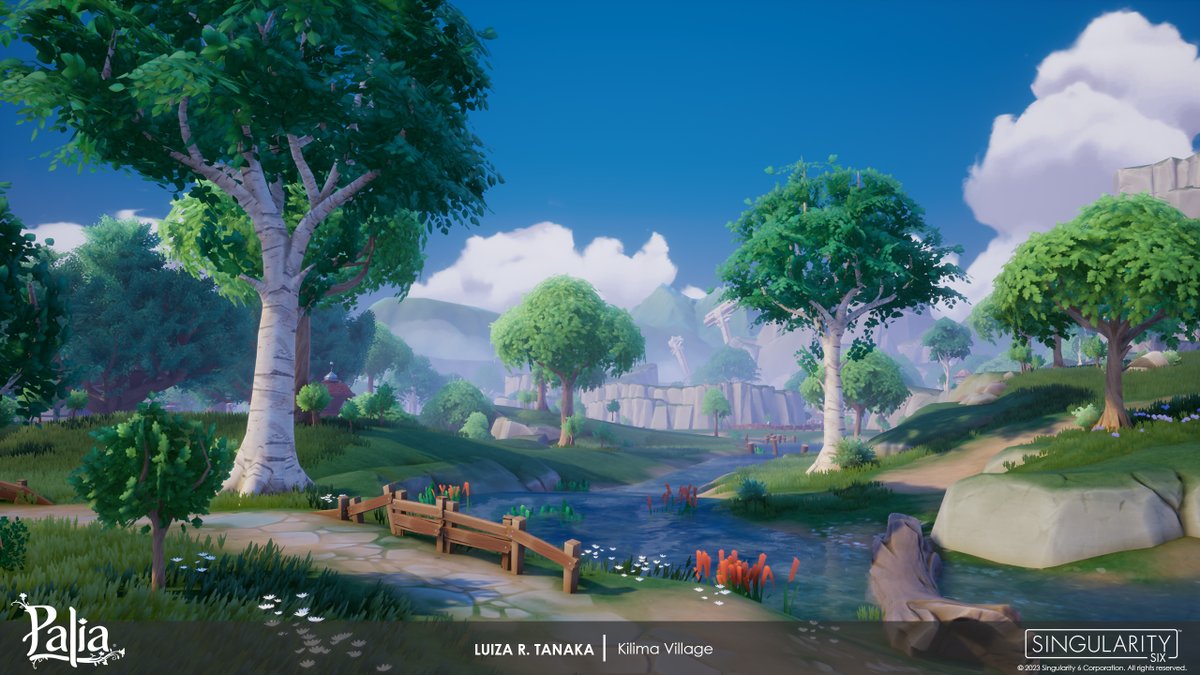 LuizaTanaka's tweet photo. Folks often think SpeedTree=Realistic but I've made almost all of Palia's foliage using it! 🪻🌷 It's very versatile and can really speed up a traditional Maya/Max workflow. It handles lower poly meshes ✨like a dream✨ https://t.co/N8kIGNwDfg