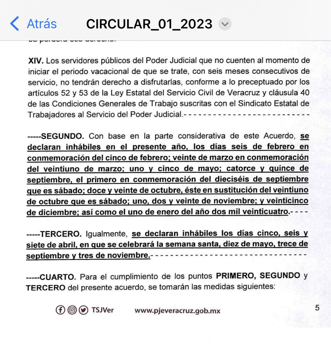 RocioMzi's tweet photo. @BonaDei @cguerreromtz Fue inhábil desde el día miércoles en el Poder Judicial del Estado, está en circular solo que publican que es hábil para generar más polémica 😴 https://t.co/CsnfRiNnfY