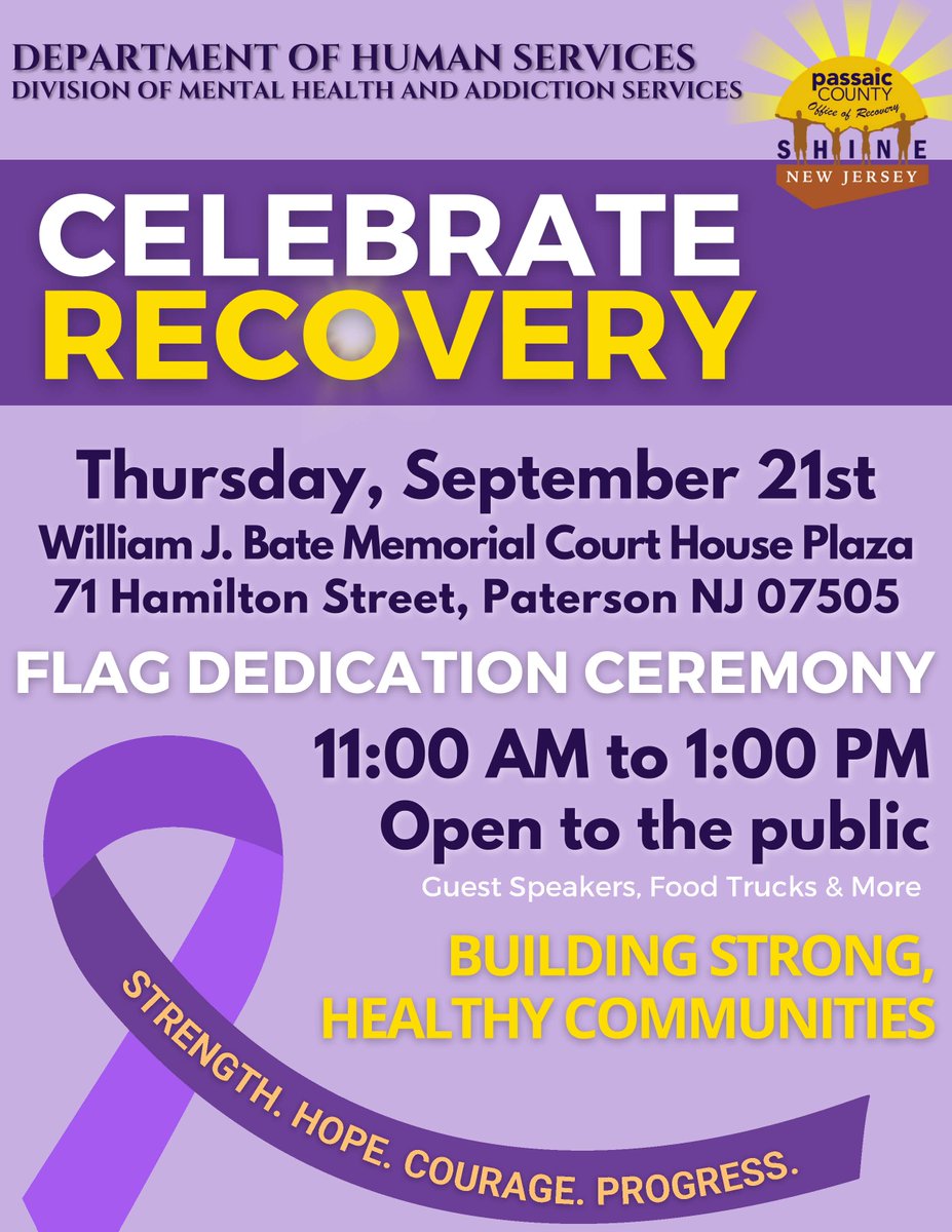 September is National Recovery Month! The County Hope One Van, along with the Sheriff’s Community Policing Division, will ride through each municipality to bring awareness to the success stories of Recovery – and we invite you to join us!