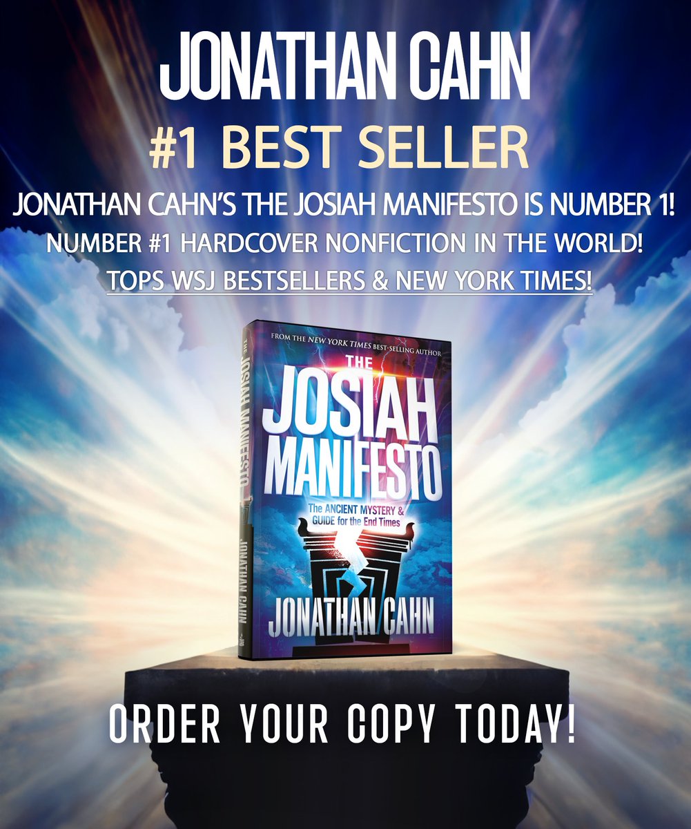 JONATHAN CAHN’S THE JOSIAH MANIFESTO IS THE NUMBER 1! Number One Hardcover Nonfiction in the World!
Tops WSJ Bestsellers & New York Times!
To Order Your Copy Now - Go To amzn.to/3sRWVJv
#JonathanCahn #JonathanCahnBooks #Prophetic #Mysteries #EndTimes⁣ #TheJosiahManifesto