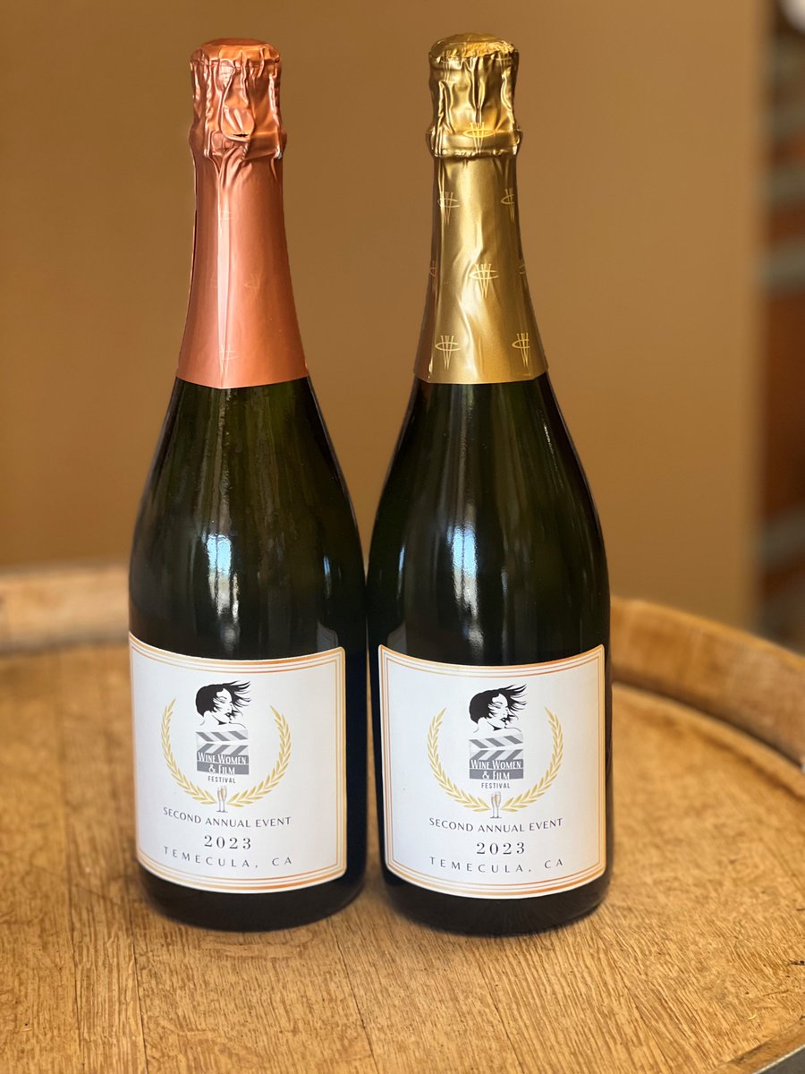 We're so excited to be able to present these custom label bottles of sparkling wine during the Awards Ceremony of the live event commemorating our 2nd year! Must be present to receive! Still tickets left!  😀🍾🥂#wilsoncreekwinerytemecula #winewomenfilm #winewomenfilmfestival