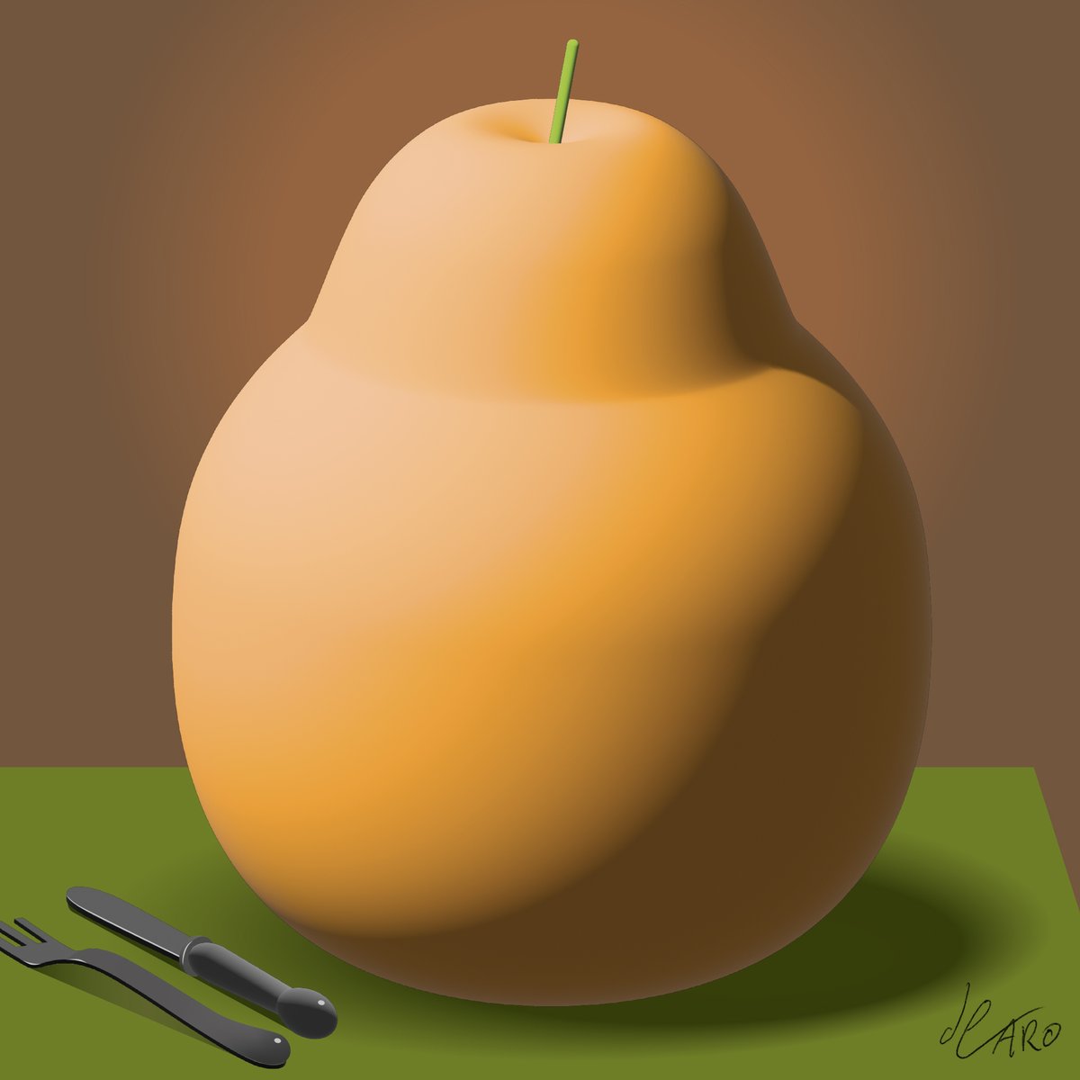 patricedecaro's tweet photo. Pour rendre hommage à l’un des plus grands artistes du 20e siècle, Fernando Botero, décédé ce 15 septembre 2023, j’ai réinterprété en 3D son tableau «La poire» (1997 - Musée Botero de Bogota).
#botero #fernandobotero #hommage #artiste #pintura #art #peinture #artnumerique #3d https://t.co/EQ6vAGVnlz